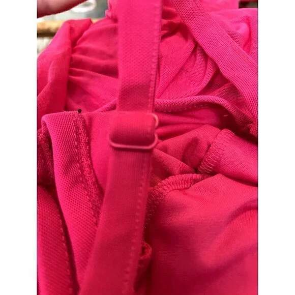 Torrid Plus Size 1, 1X, 14-16 Midi Mesh Bodycon Dress, Pink - Picture 6 of 9